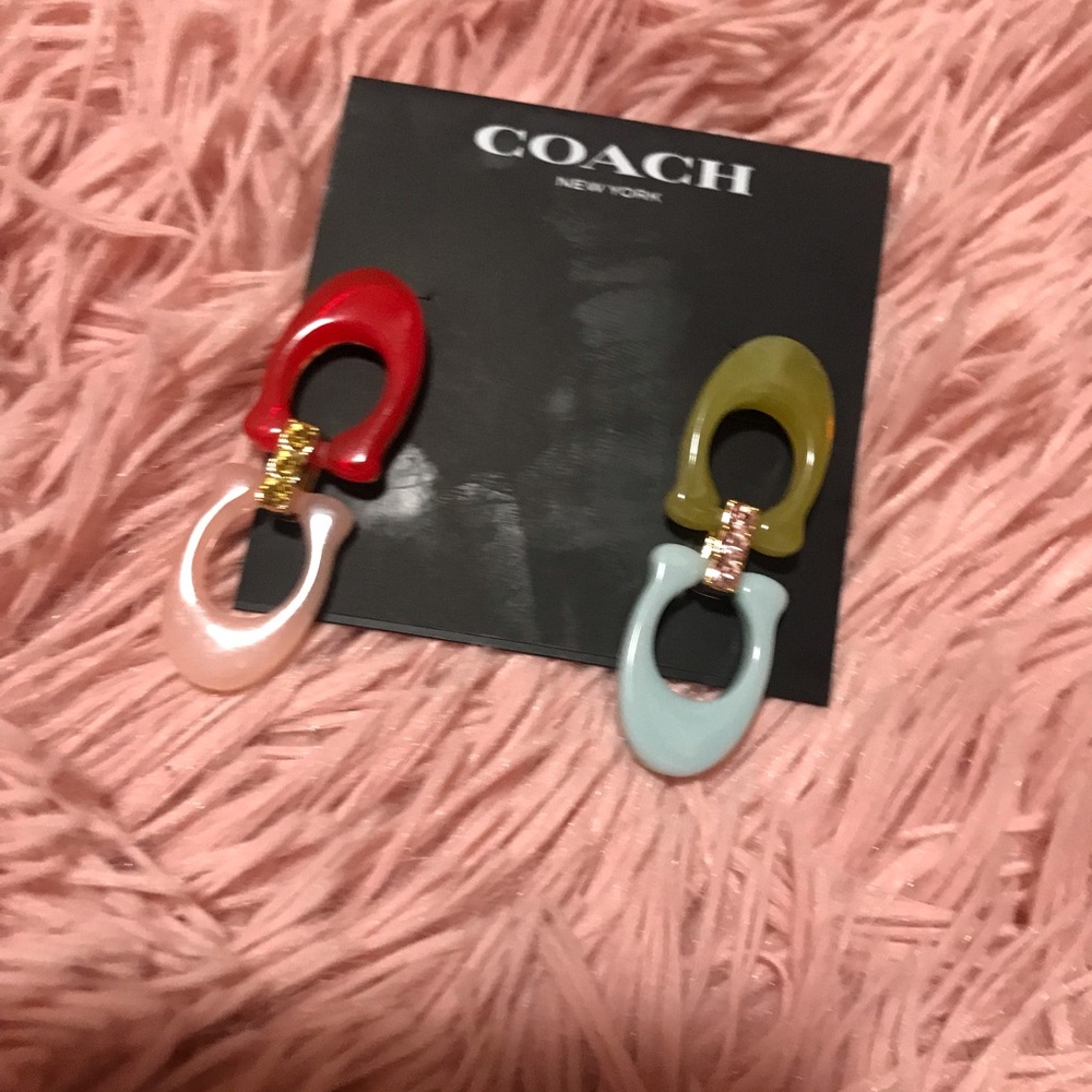 Coach two tone earrings